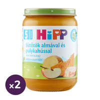 Hipp Hipp BIO sütőtök almával és pulykahússal, 5 hó+ (2x190 g)
