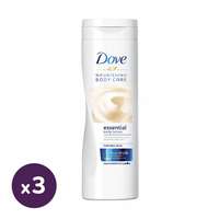 Dove Dove Essential Care testápoló száraz bőrre 3x400 ml + ajándék hajpánt
