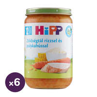 Hipp Hipp BIO zöldségtál rizzsel és pulykahússal, 12 hó+ (6x220 g)