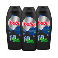 Baba Baba 2in1 frissítő menta férfi tusfürdő (3x400 ml) + ajándék színesceruza