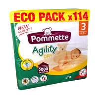 Pommette Pommette Agility Dry Eco Pack pelenka, Midi 3, 4-9 kg, 114 db