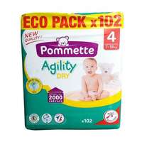Pommette Pommette Agility Dry Eco Pack pelenka, Maxi 4, 7-18 kg, 102 db