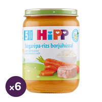 Hipp Hipp BIO sárgarépa-rizs borjúhússal, 5 hó+ (6x190 g)