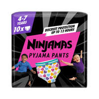 Pampers Pampers Ninjamas Pyjama Pants éjszakai bugyipelenka szívecskés 4-7, 17-30 kg, 10 db