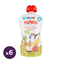 Hipp Hipp HiPPiS BIO gyümölcspép eper-banán almában, 4 hó+ (6x100 g)
