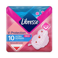 Libresse Libresse Ultra+ Deo Freshness & Protection enyhén illatosított szárnyas egészségügyi betét (10 db)