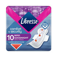 Libresse Libresse Maxi Goodnight+ Comfort & Security éjszakai egészségügyi betét (10 db)