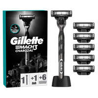 Gillette Gillette Mach3 Charcoal Férfi Borotva 6 db Borotvabetéttel Borotvatartóval