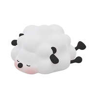 Utángyártott Art Deco alvó bárány alakú éjjeli lámpa, USB, 1200mAh, fehér