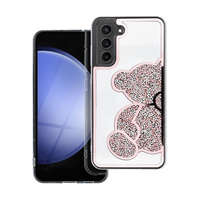 Utángyártott Teddy Bear Samsung Galaxy A14 5G csillogó köves tok, rózsaszín