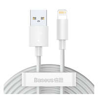 Baseus Baseus Simple Wisdom USB / Lightning adat/töltőkábel, 2,4A, 1,5m, Fehér (2db)