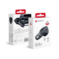 Utángyártott FORCELL F-ENERGY CC50-1C USB-C autós töltő, PD, 3A, 20W, carbon fekete