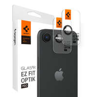 Spigen Spigen Glas.tR EZ Fit Optik Pro Apple iPhone 16e Tempered kameralencse-védő fólia felhelyező kerettel, fekete (2db)