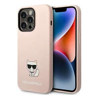 Karl Lagerfeld Karl Lagerfeld Silicone Choupette Body Apple iPhone 14 Pro Max hátlap tok, halvány rózsaszín