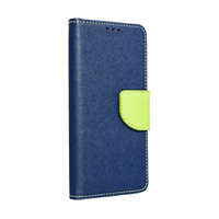 Utángyártott Fancy Apple iPhone 15 Plus flip tok, kék/lime