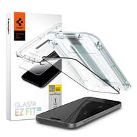Spigen Spigen Glas.tR EZ Fit HD Apple iPhone 15 Plus / iPhone 16 Plus Tempered kijelzővédő fólia felhelyező kerettel, fekete