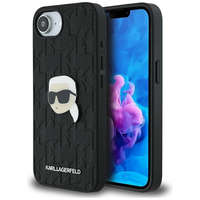 Karl Lagerfeld Karl Lagerfeld Monogram Karl Head Pin for iPhone 16e műbőr hátlap tok, fekete