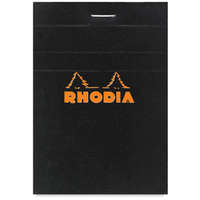 Clairefontaine Rhodia fekete jegyzetblokk, 80lap, vonalas, 7,5x10,5cm