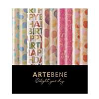 Artebene GmbH Artebene tekercses csomagolópapír (70x300 cm) kraft, Happy Birthday, 5-féle (3)