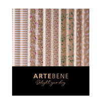 Artebene GmbH Artebene tekercses csomagolópapír (70x300 cm) újrahasznosított, zöld mintás, 5-féle (4)