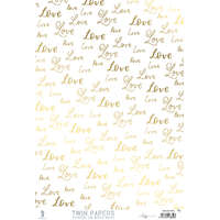 Rössler mintás karton A4, kétoldas, Love/piros szíves, Twin paper