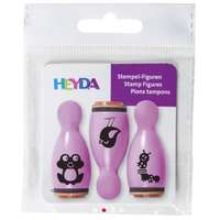 Heyda mini nyomda, 3 db-os, béka, madár, kukac