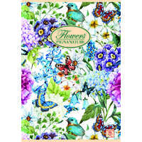 Pigna tűzött füzet, A5, 42 lap, vonalas, 8-féle, Nature Flowers