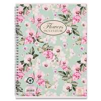 Pigna spirálfüzet, A4, 60 lap, vonalas, 8-féle, Nature Flowers