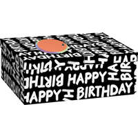 Stewo AG Geschenkverpackungen und Servietten Stewo ajándékdoboz A4, fekete, fehér, Happy Birthday, Forby (4)