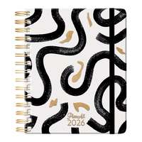 Lizzy Trade Kft. Bizományos Lizzy Planall Spirál heti tervező, Midi 2026 BLACK ON WHITE