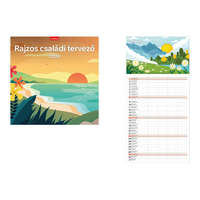 Kalendart Naptár Kft. TopTimer Falinaptár 2026, T098 RAJZOS CSALÁDI TERVEZŐ