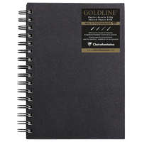 Clairefontaine CLF vázlatkönyv (14,8x21 cm, 140 g/m2, 64 lap, spirálos) goldline/ fekete
