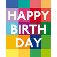 Leykam Alpina (BSB) BSB ajándékkísérő (7x9 cm) Happy Birthday színes kockás (állvány)