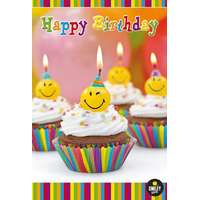 Leykam Alpina (BSB) BSB képeslap, Happy Birthday, muffinok, smile gyertyával (állvány) (51-05850)