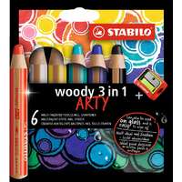 Stabilo International GmbH - Magyarországi Fióktelepe Stabilo woody 3 in 1 színes ceruza készlet 6 db-os (hegyezővel) ARTY