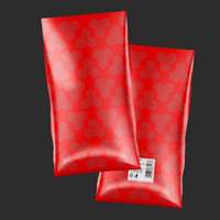 Kajári és Fia Csom.gyártó Kft. Kajári ajándékcsomagoló tasak, piros, ezüst mintás, nagy (38,5x30 cm) karácsonyi