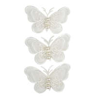 Rössler matrica, fehér csipke pillangók, 3db esküvői