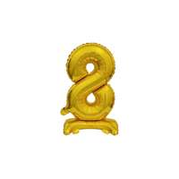 Amscan felfújható fólia szám talppal, arany, 38cm, 8