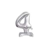 Amscan felfújható fólia szám talppal, ezüst, 38cm, 4