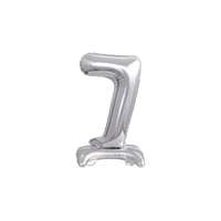 Amscan felfújható fólia szám talppal, ezüst, 38cm, 7