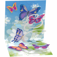 POPSHOTS STUDIOS LTD. Popshots képeslap, mini, Butterflies/Pillangók