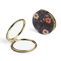 Miquelrius kerek tükör, 8 cm, fekete, virágos, Bloom