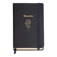 Miquelrius notesz, 9x14 cm, 100 lap, gumipántos, fekete, Bouquet