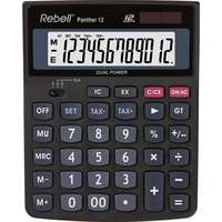 EMMI Kft. Rebell 12 számjegyes irodai számológép, elem+napelem, ÁFA,tételszámláló,árrés szám.