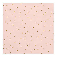 PartyDeco szalvéta 33x33cm, 3-rétegű, 20db, rosegold, arany pöttyös