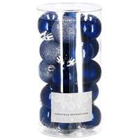 Springos 20 db-os karácsonyfa gömb készlet, 4 cm-es, sötétkék