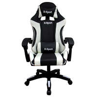 R-Sport Gamer szék, forgószék masszázs funkcióval, fekete-fehér