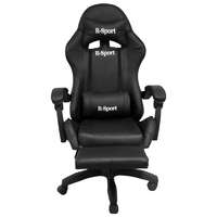 R-Sport Gamer szék, forgószék masszázs funkcióval, lábtartóval, fekete