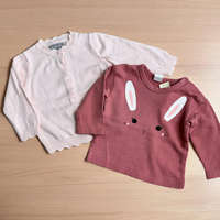 Halvány rózsaszín kardigán+nyuszis pulóver