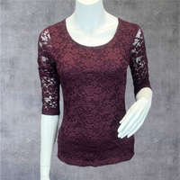 Egyéb Bordó csipkés felső